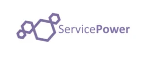 ServicePower logo with geometric shapes